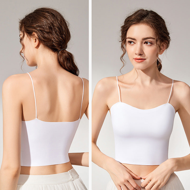 Seamless short camisole (with chest pad) 022