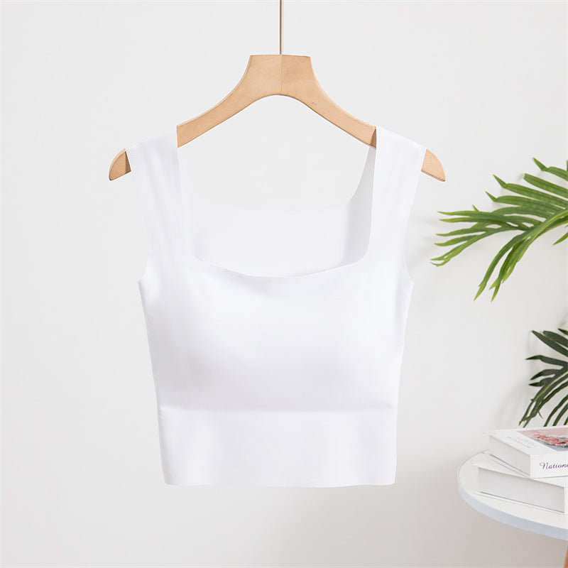 Ice-feeling short camisole (with chest pad) 023