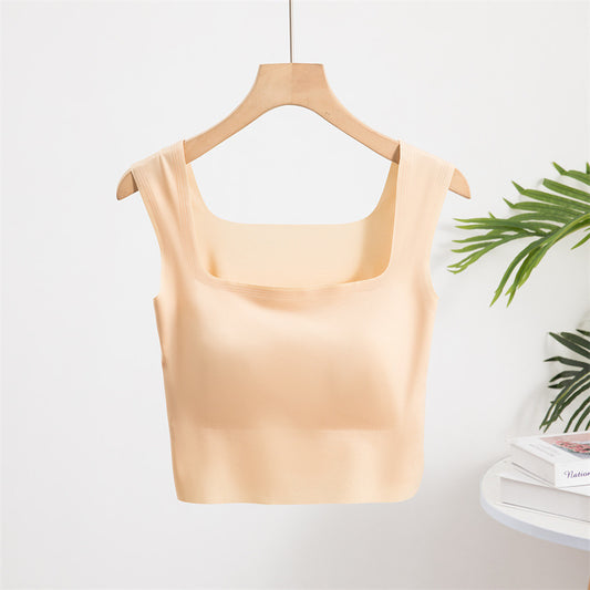 Ice-feeling short camisole (with chest pad) 023