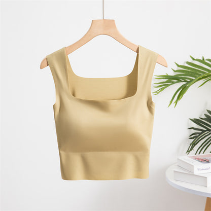 Ice-feeling short camisole (with chest pad) 023